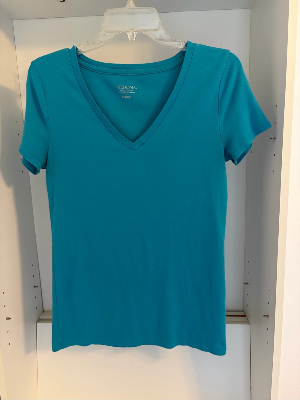 Merona Teal V-Neck Short Sleeve Tee